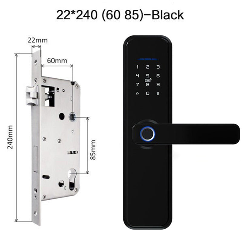 Smart Door Lock Latch Size 22x240 60-85mm black