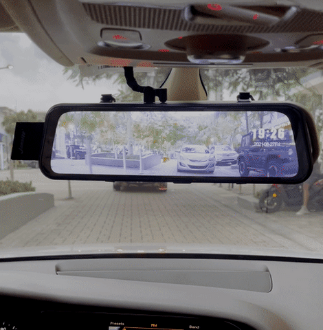 swipe display front & rear view cameras